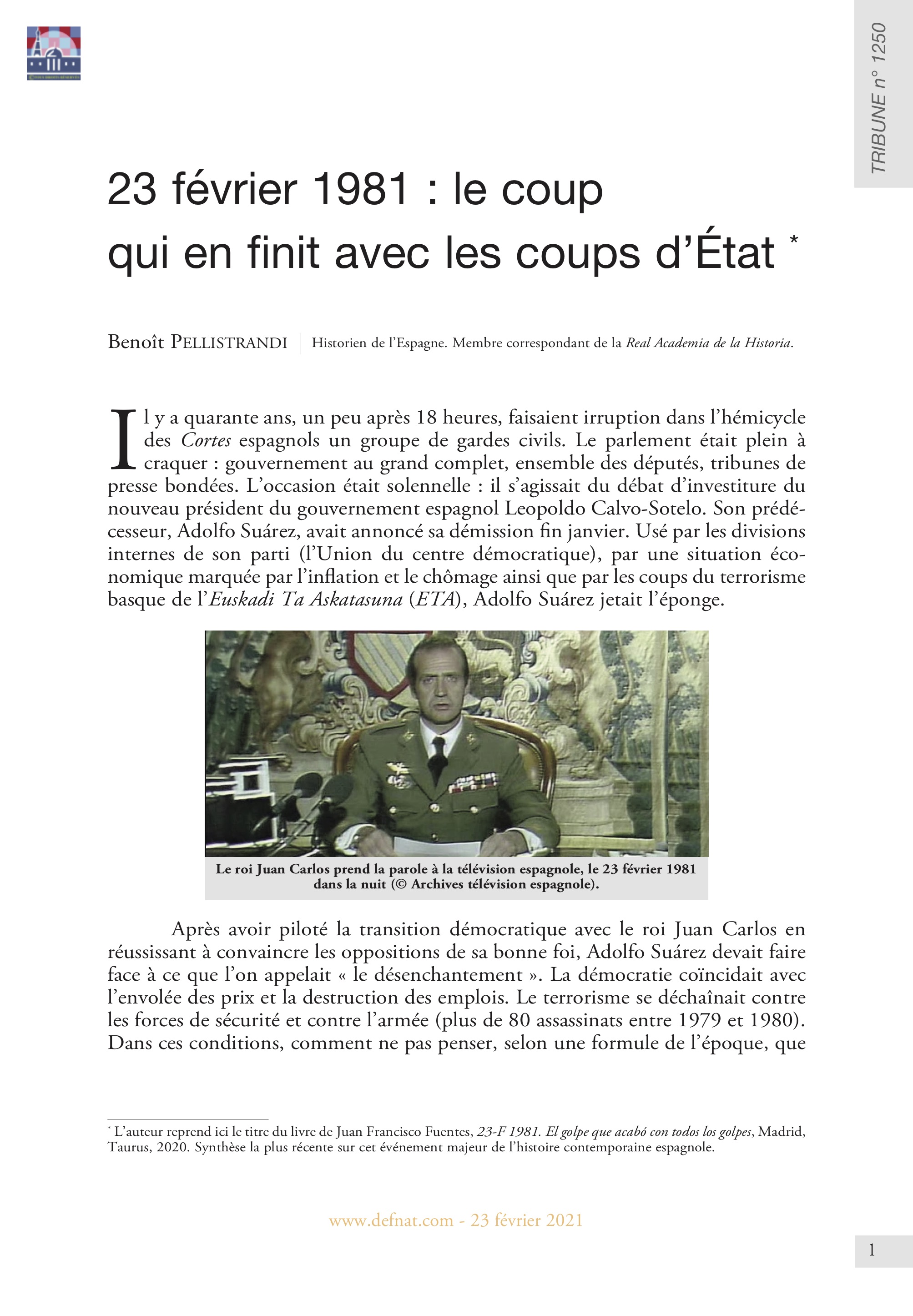 23 février 1981 : le coup qui en finit avec les coups d’État (T 1250)
